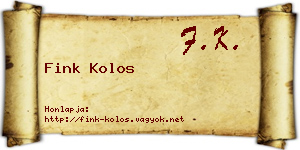 Fink Kolos névjegykártya